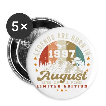 Legenden wurden im August 1997 geboren 1997 August - Buttons groß 56 mm (5er Pack) - Weiß - Vorne