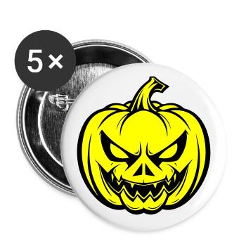 Halloween Pumpkin Face Creepy - Buttons large 2.2''/56 mm (5-pack) - white - Front