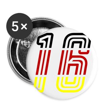 16 Symbole numérique Allemagne - Lot de 5 grands badges (56 mm) - blanc - Devant