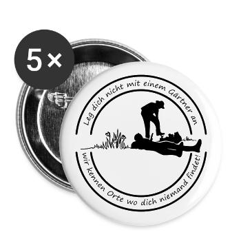Gärtner - Buttons groß 56 mm (5er Pack) - Weiß - Vorne