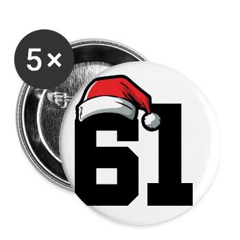 61 Numéro Noël - Lot de 5 grands badges (56 mm) - blanc - Devant