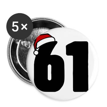 61 Number Christmas - Buttons large 2.2''/56 mm (5-pack) - white - Front
