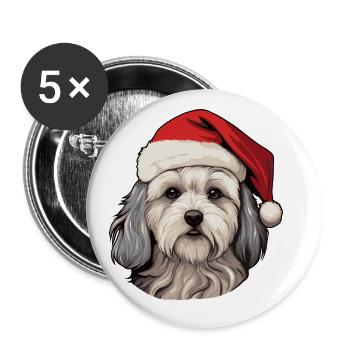 Maltese Dog Christmas Funny Xmas - Buttons large 2.2''/56 mm (5-pack) - white - Front