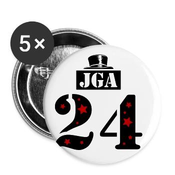 Jga 24 Junggesellenabschied Trikot - Buttons groß 56 mm (5er Pack) - Weiß - Vorne