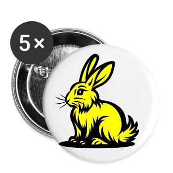 Hase Ostern - Buttons groß 56 mm (5er Pack) - Weiß - Vorne