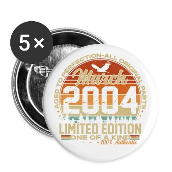 March 2004 Vintage Birthday Vintage Gift - Buttons large 2.2''/56 mm (5-pack) - white - Front