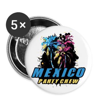 Mexico Party Crew Holiday Saying - Buttons large 2.2''/56 mm (5-pack) - white - Front