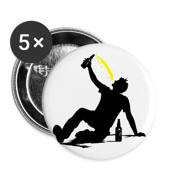 Drinking Beer Silhouette - Buttons large 2.2''/56 mm (5-pack) - white - Front