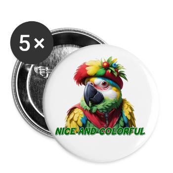 Parrot - Buttons large 2.2''/56 mm (5-pack) - white - Front