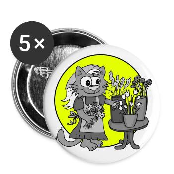 Beruf Florist/in Retro - Buttons groß 56 mm (5er Pack) - Weiß - Vorne