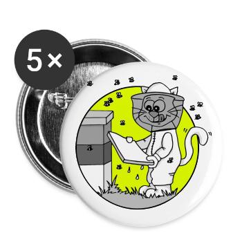 Profession Apiculteur Retro - Lot de 5 grands badges (56 mm) - blanc - Devant