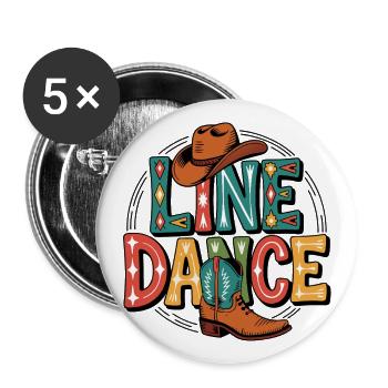 Line dancing my hobby - my passion - my thing - Buttons large 2.2''/56 mm (5-pack) - white - Front