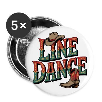Line dancing my hobby - my passion - Buttons large 2.2''/56 mm (5-pack) - white - Front