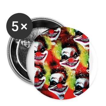 Coulrophobie - gruselige halloween horror clowns - Buttons groß 56 mm (5er Pack) - Weiß - Vorne