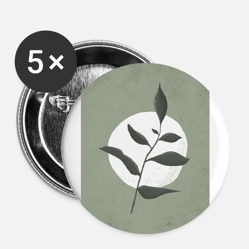 plants in moon - Buttons groß 56 mm (5er Pack) - Weiß