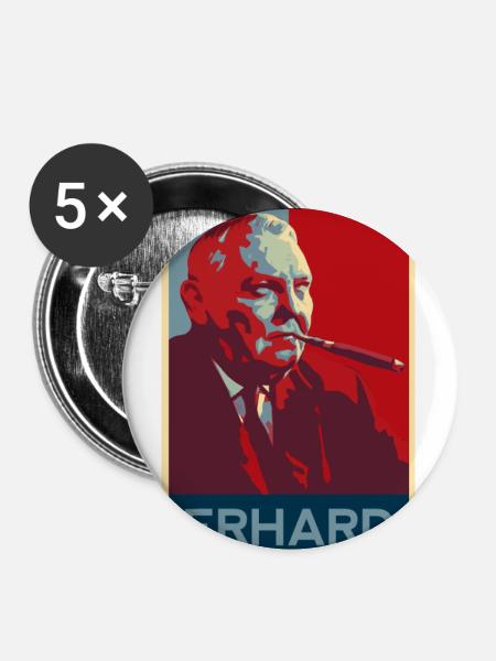 Ludwig Erhard Poster - Buttons groß 56 mm (5er Pack) - Weiß