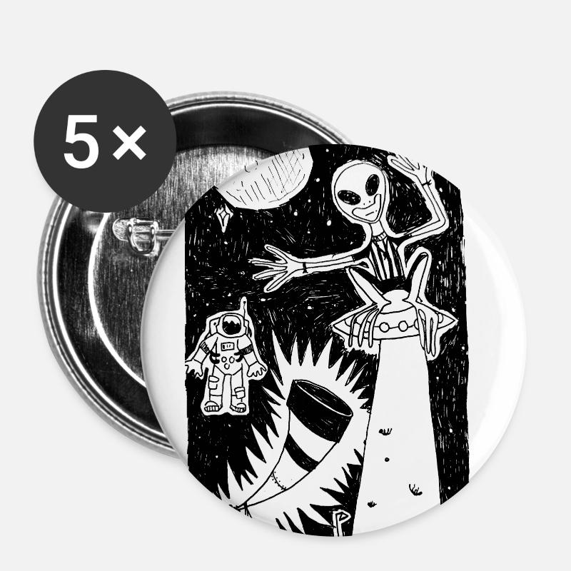 Universe - Buttons large 2.2''/56 mm (5-pack) - white