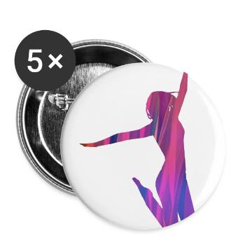 sauter, bronzage, danseur, graffiti, rose, rose - Lot de 5 grands badges (56 mm) - blanc - Devant