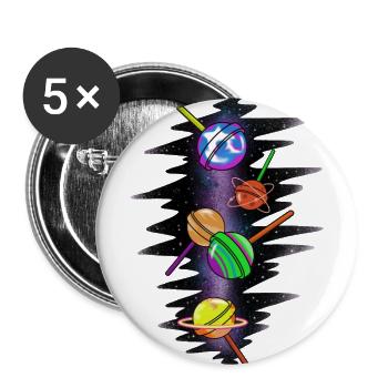 Lollipop Universe - Buttons groß 56 mm (5er Pack) - Weiß - Vorne