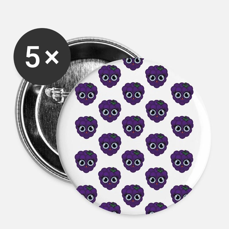 Billy Blackberries - Buttons large 2.2''/56 mm (5-pack) - white