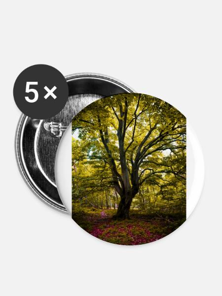 Der Baum - Buttons groß 56 mm (5er Pack) - Weiß