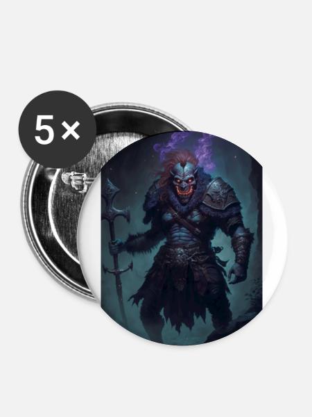 Inspirierter Dämon - Buttons groß 56 mm (5er Pack) - Weiß