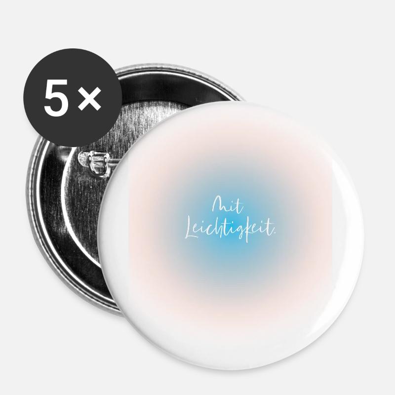 Mit Leichtigkeit - Buttons groß 56 mm (5er Pack) - Weiß