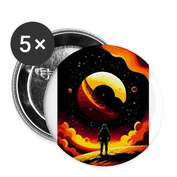 lost in space - Lot de 5 grands badges (56 mm) - blanc - Devant