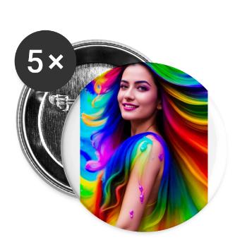 Neon Beauty 7 - Buttons large 2.2''/56 mm (5-pack) - white - Front