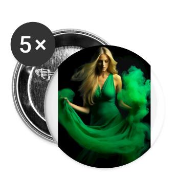 Green Beauty 3 - Buttons large 2.2''/56 mm (5-pack) - white - Front