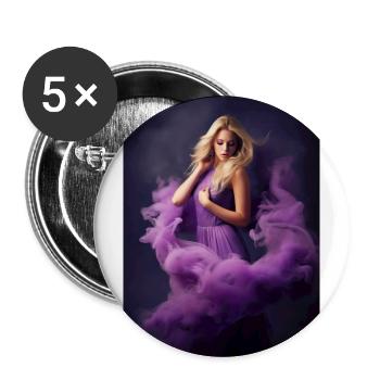 Purple Beauty 4 - Buttons large 2.2''/56 mm (5-pack) - white - Front