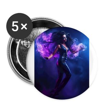 Purple Beauty 2 - Buttons large 2.2''/56 mm (5-pack) - white - Front