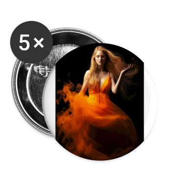 Orange Beauty 4 - Buttons large 2.2''/56 mm (5-pack) - white - Front