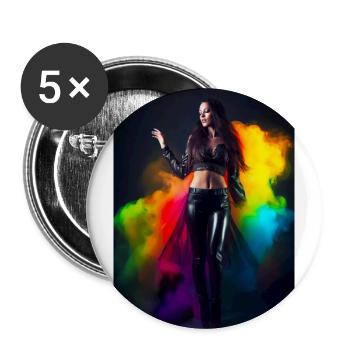 Rainbow Beauty 1 - Buttons large 2.2''/56 mm (5-pack) - white - Front