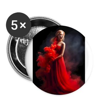 Red Beauty 4 - Buttons large 2.2''/56 mm (5-pack) - white - Front