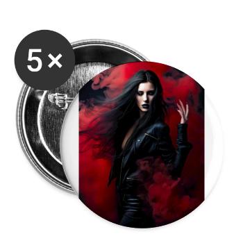 Red Beauty 1 - Buttons large 2.2''/56 mm (5-pack) - white - Front