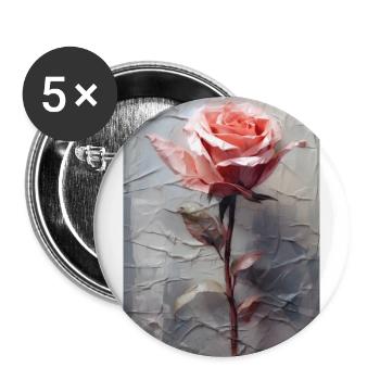 Rose - Buttons groß 56 mm (5er Pack) - Weiß - Vorne
