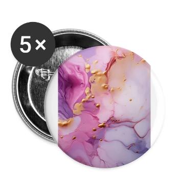 Marmor Naturstein Textur Lila - Buttons groß 56 mm (5er Pack) - Weiß - Vorne