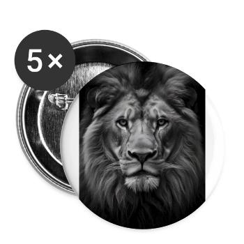 Lion Wilderness - Buttons large 2.2''/56 mm (5-pack) - white - Front