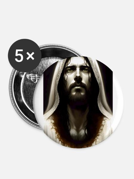 Jesus Christus - Buttons groß 56 mm (5er Pack) - Weiß