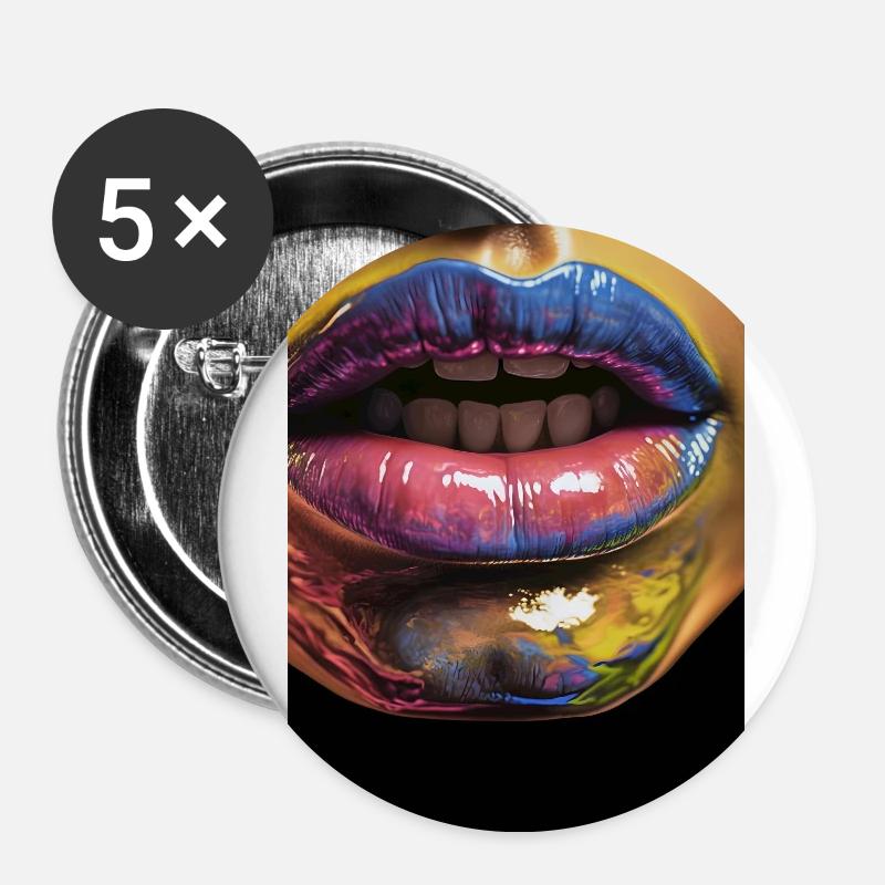 Lips - Buttons large 2.2''/56 mm (5-pack) - white