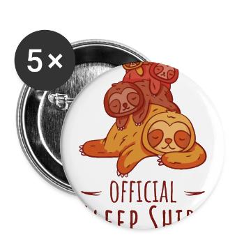Sloth Official Sleep Shirt for Fans of Sloths - Buttons large 2.2''/56 mm (5-pack) - white - Front