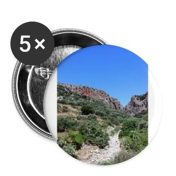 Berg Berge Berglandschaft Poster - Buttons groß 56 mm (5er Pack) - Weiß - Vorne
