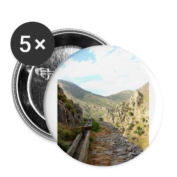 Mountain Mountains Mountain Landscape Poster - Buttons large 2.2''/56 mm (5-pack) - white - Front