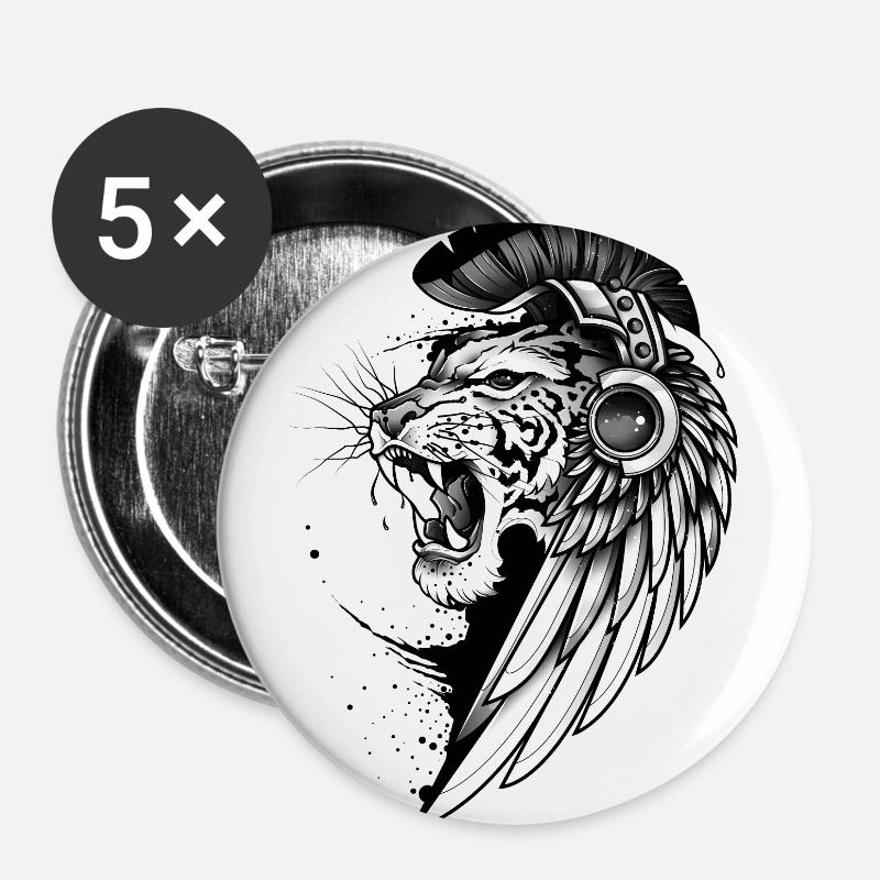 Roarrr - Buttons large 2.2''/56 mm (5-pack) - white