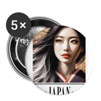 Culture Club - Asia - Japan 10 - Buttons groß 56 mm (5er Pack) - Weiß - Vorne