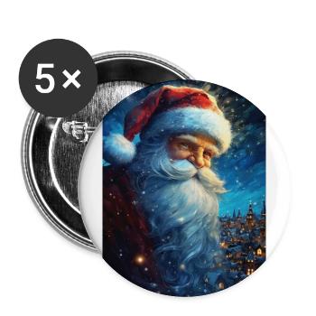 Weihnachtsmann - Buttons groß 56 mm (5er Pack) - Weiß - Vorne