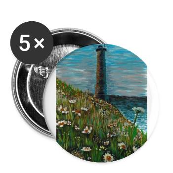 Lighthouse by the sea - Buttons large 2.2''/56 mm (5-pack) - white - Front