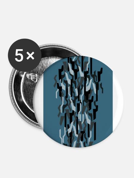 Camouflage Kunst Blau Gaming - Buttons groß 56 mm (5er Pack) - Weiß