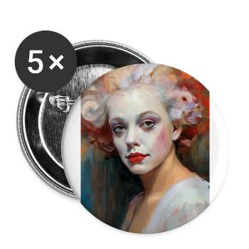 Portrait d’un clown coloré 2 - Lot de 5 grands badges (56 mm) - blanc - Devant